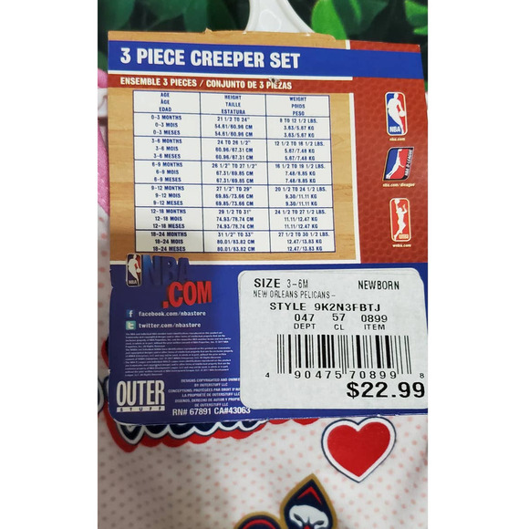 NBA New Orleans Pelicans Girls' Baby Onesies 3-6months - Picture 5 of 5